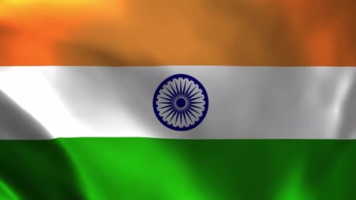 Waving India Flag Seamless Loop Animation