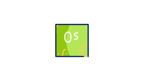 Animated Osmium Element Icon with Abstract Shapes
