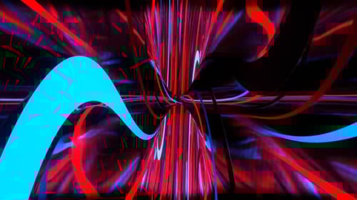Red And Blue Neon Circle Moving Background Vj Loop In HD