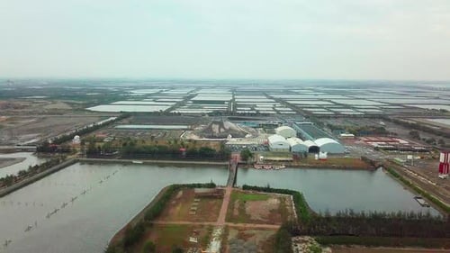 Tile-paved Salt Fields aerial view, Tainan, Taiwan