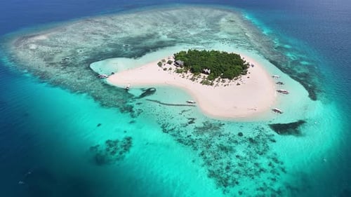 Tropical Aerial View of Patawan Island in Balabac, Palawan, Philippines