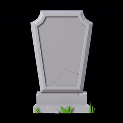 Stylized 3D Tombstone Building Animation with Cracks