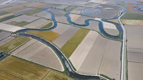 Footage Of The Menderes River Flowing Through Agricultural Lands