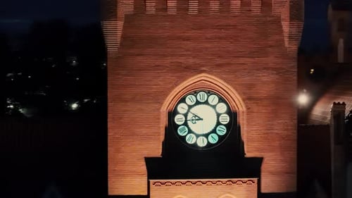 Clock of Town Hall at night