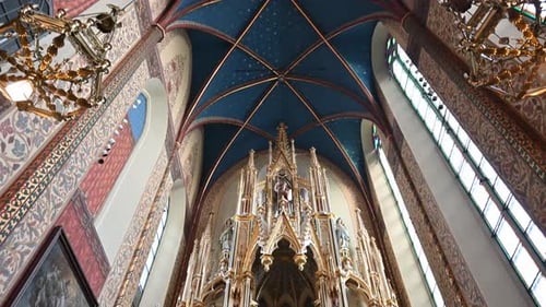 interior of a church in krakow