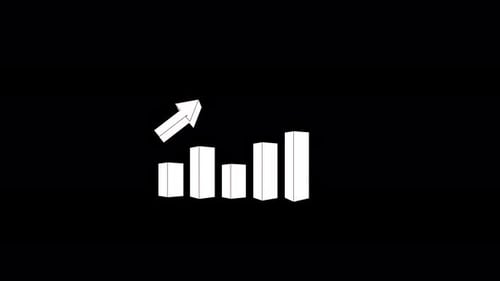 3D Graph, Business graph success, increased, and profit market show