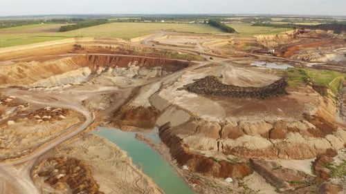 Sand quarry, to divide the dredged material into different fractions at sand extraction,