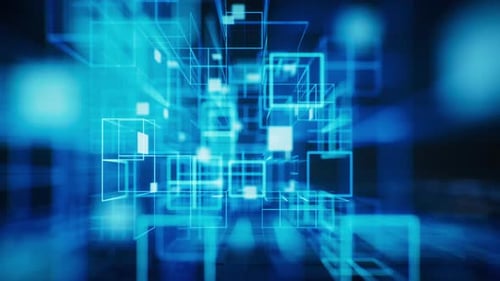 Digital cyberspace with glowing cross lines