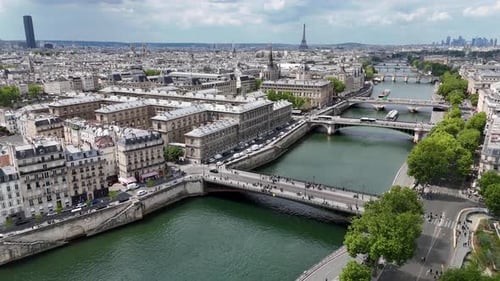 Paris Skyline At Paris In France Island France.