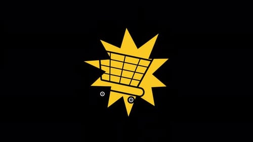 Animated Shopping Cart Icon with Burst Effect