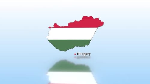 Animated 3D Map of Hungary with Flag and Country Name