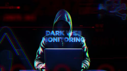 Dark Web Monitoring Glitch Title Reveal Animation