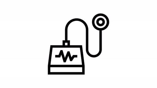 Minimalist Medical Device Heartbeat Line Icon Animation