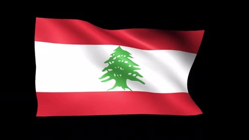 Lebanon National Flag Waving Animation
