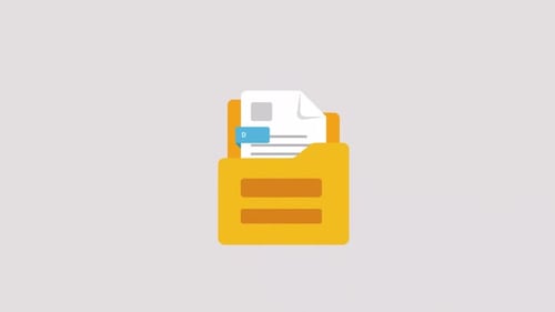 Animation d'organisation de fichiers numériques HD sur Alpha