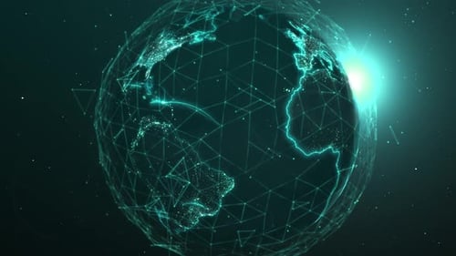 Concept of a global data communication network around the planet