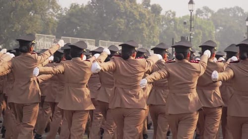 Indian Female Officers Rehearsing for Republic Day Parade