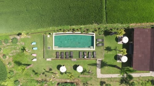 Aerial view of a resort in Ubud