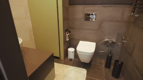 Modern Bathroom Interior Design with Gray Tile