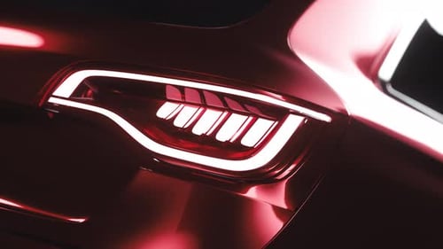 Car Tail Light Close Up with Modern Design