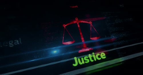 Justice and court symbol abstract concept