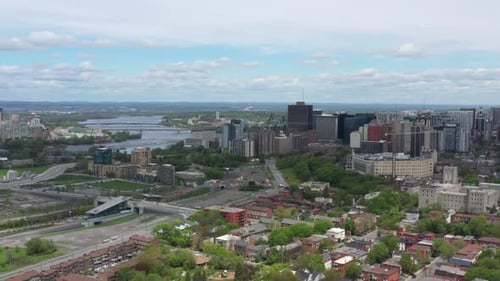 Colourful view of downtown ottawa facing east