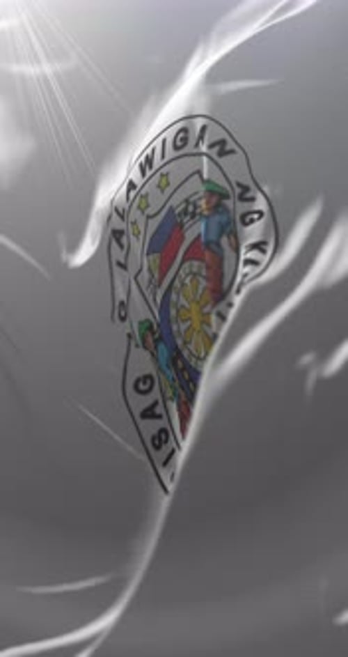 Realistic Waving Flag with Corporate Logo Reveal
