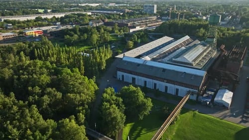 Vista aérea do Jahrhunderthalle em Bochum, Alemanha