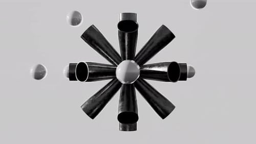 Animação de esferas e tubos satisfatórios em loop 3D