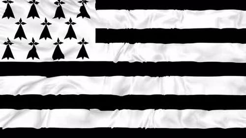 Brittany France Regional Flag Waving Realistic Seamless Loop