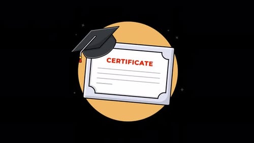 Animated Graduation Cap and Certificate Reveal