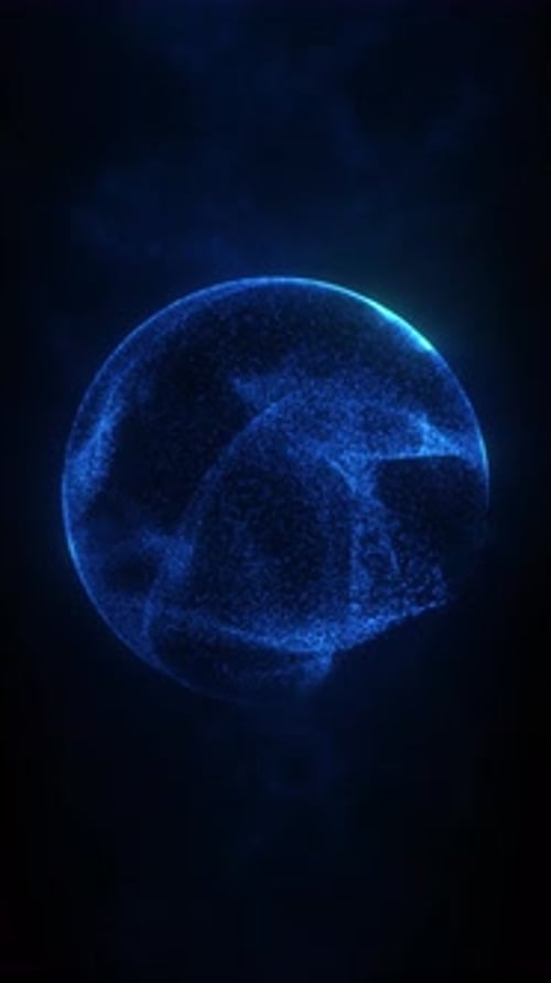 Dynamic Blue Particle Sphere Abstract Background Loop