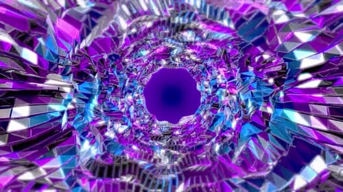 Seamless Loop Through an Abstract Geometric Crystal Tunnel