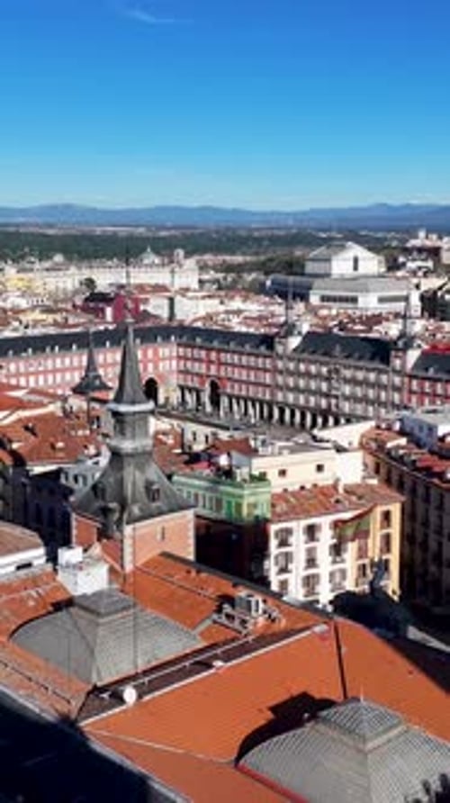 Plaza Mayor At Madrid In Community Of Madrid Spain.
