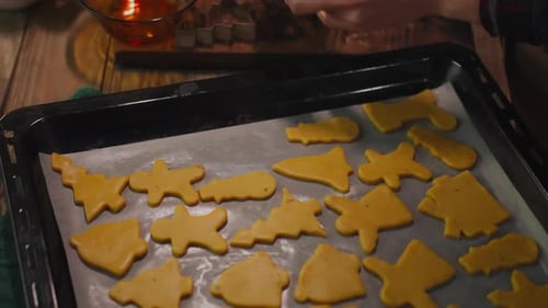 Holiday Sugar Cookies Placed on Baking Sheet