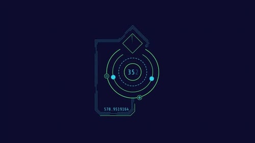 Looped Animation of Circles and Rectangles HUD Element