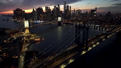 Brooklyn Bridge At Manhattan In New York United States.