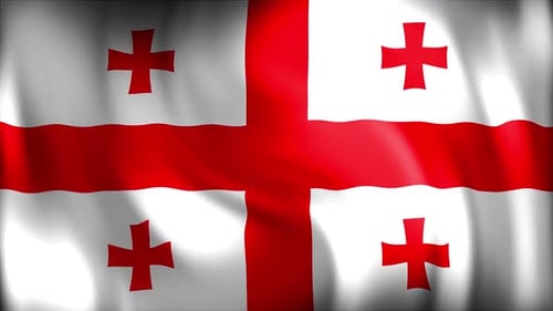 Rundkurs mit georgischer Flagge