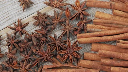 Aromatic Star Anise and Cinnamon Sticks Still Life