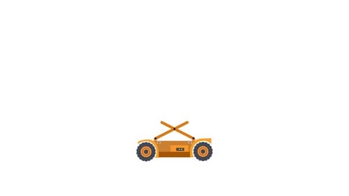 Animated Flat Design Scissor Lift Expanding