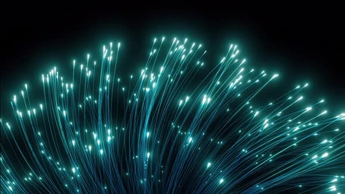 Futuristic Flowing Fiber Optic Data Lines Animation