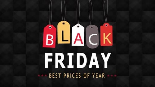 Animated Black Friday Sale Price Tags Flat Design