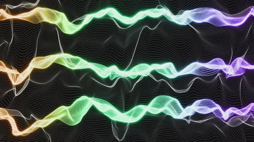Abstract Neon Digital Wave Lines Motion Background Loop
