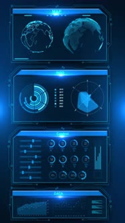 Digital Interface with Big Data Analytics HUD Infographic Business Financial Investment Strategy