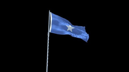 Waving Somalia Flag with Alpha Channel