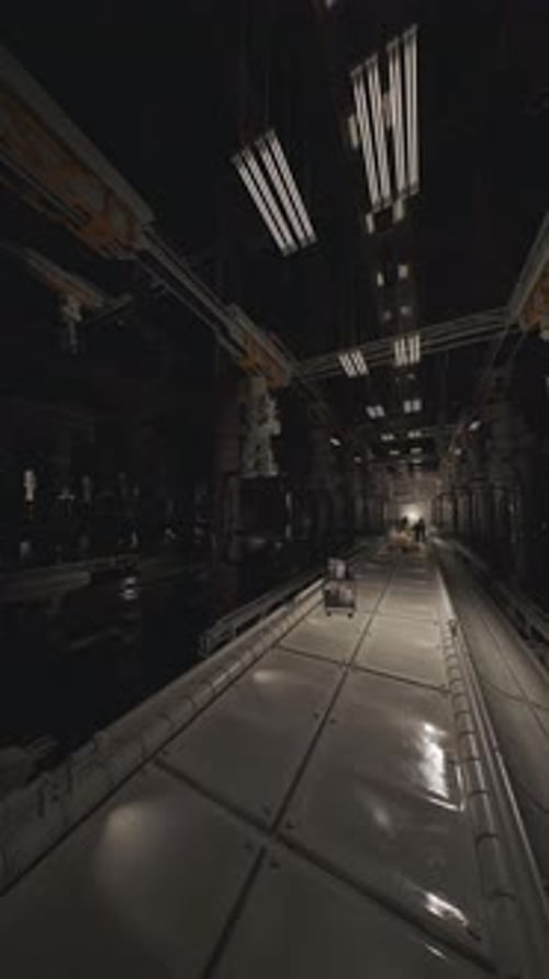 Futuristic Sci-Fi Tunnel Travel with Dynamic Light Animation