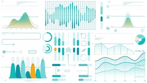 Animated Set of Charts and Business Infographic Elements