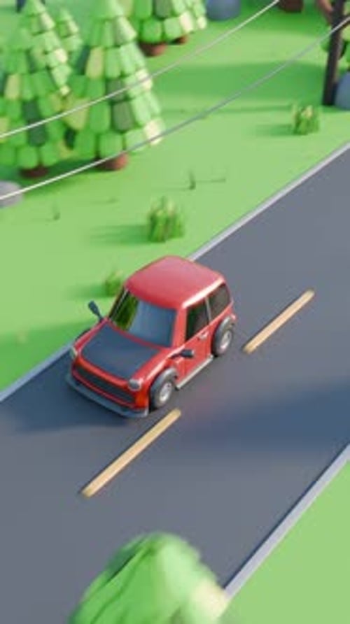 Racing Car Loop 3D Animation