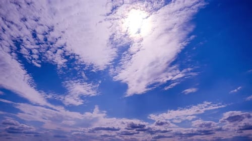 Clouds Moving in a Blue Sky Time Lapse