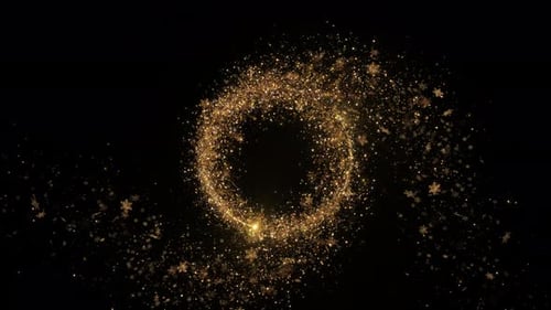 Golden Particle Spiral Energy Background Shimmering Particles Elegant Luminous Vortex Background